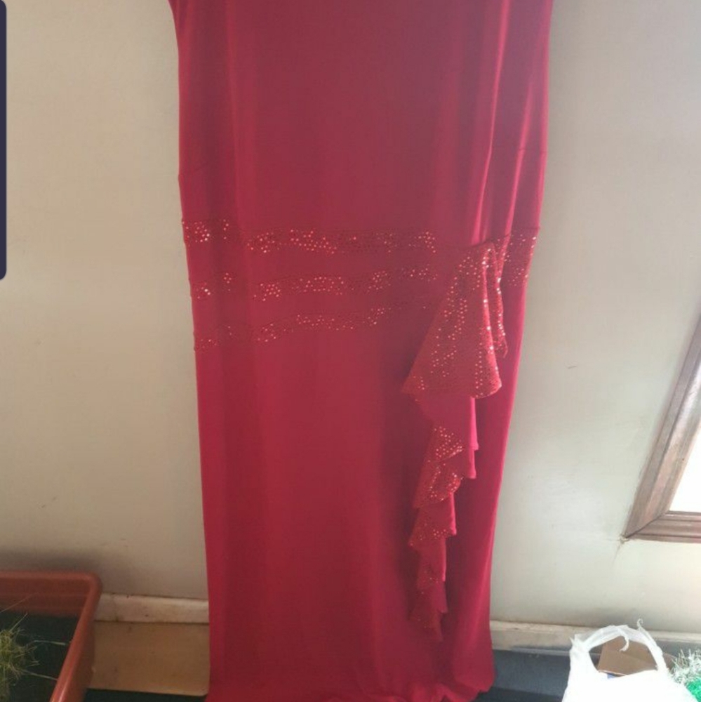 Long Beautiful  Red sequins Dress